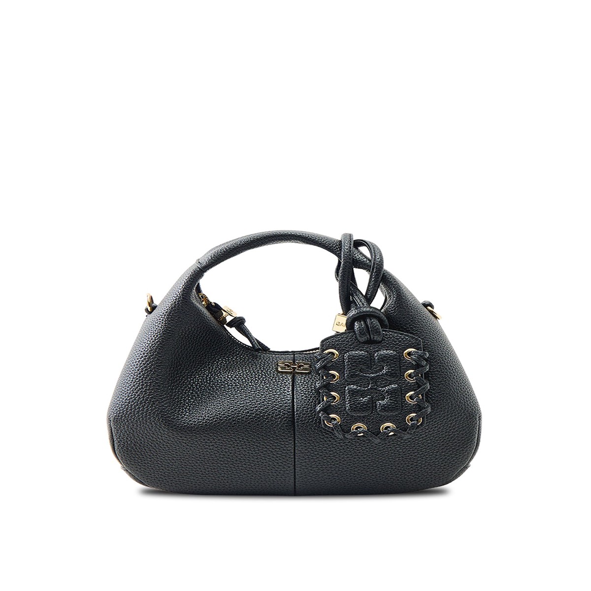 Mini Grained Crossbody Bag Black