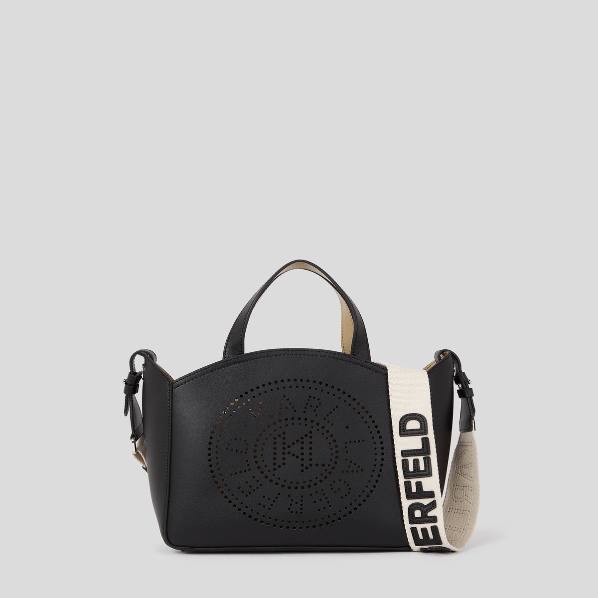 K/Circle perforated small tote bag