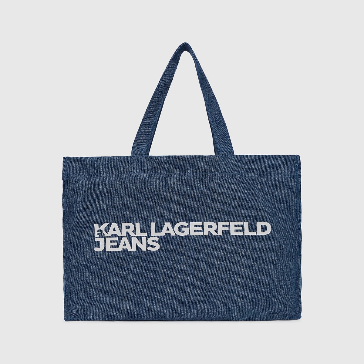 Logo denim shopper