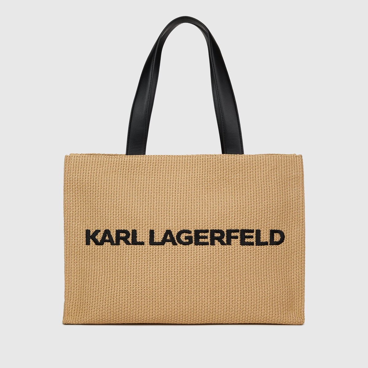 Logo large square woven beach bag