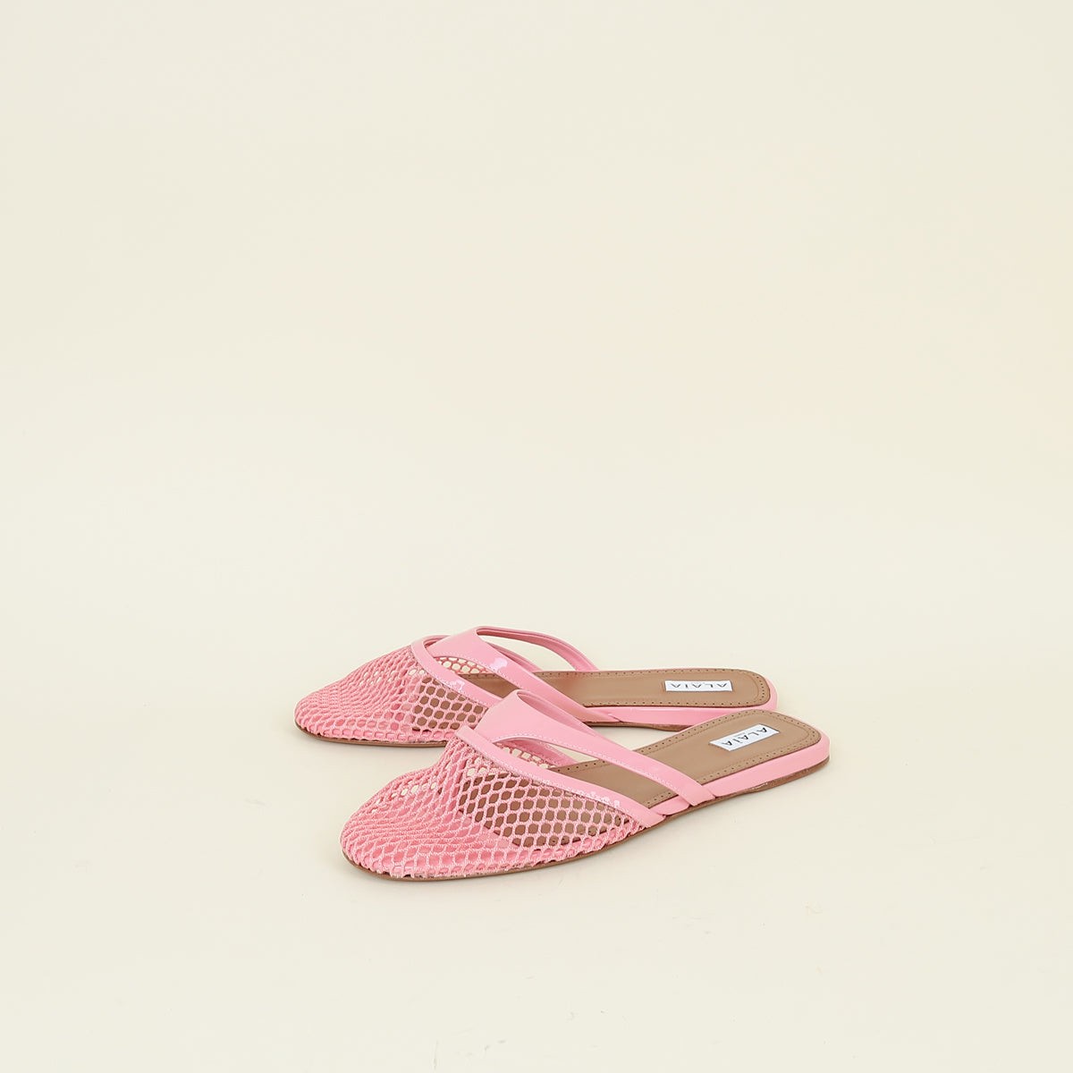 Alaa Pink Fishnet Slippers 41