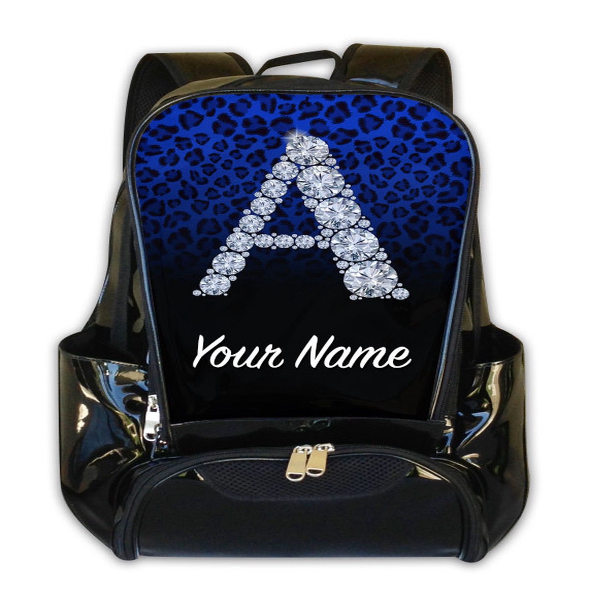 Blue/Black Cheetah Personalized Backpack