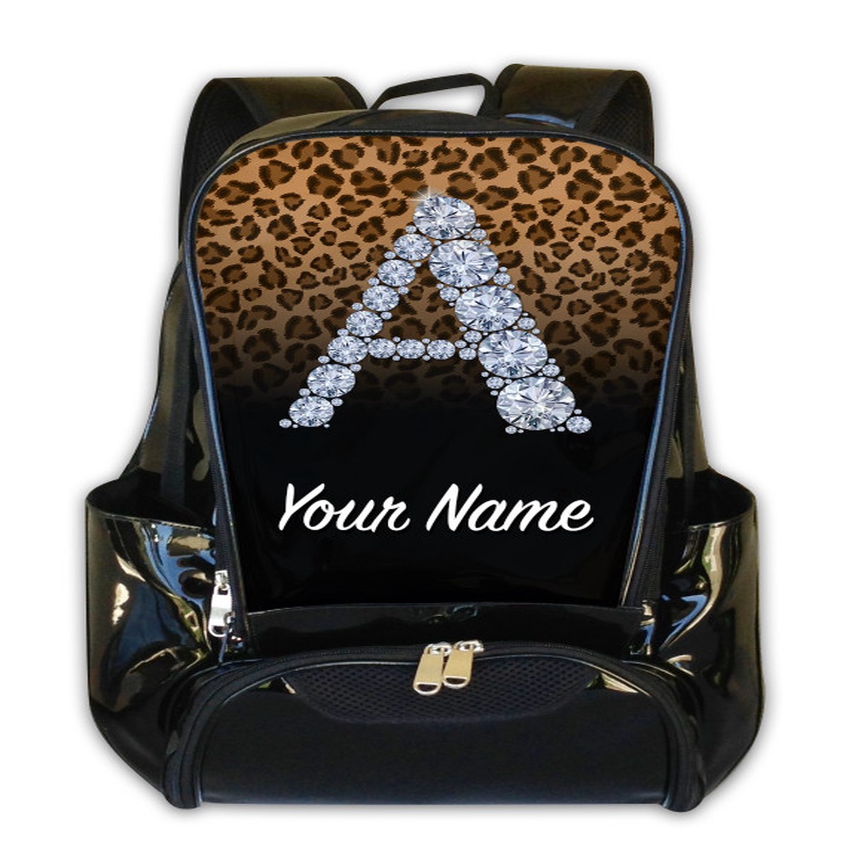 Natural/Black Cheetah Personalized Backpack