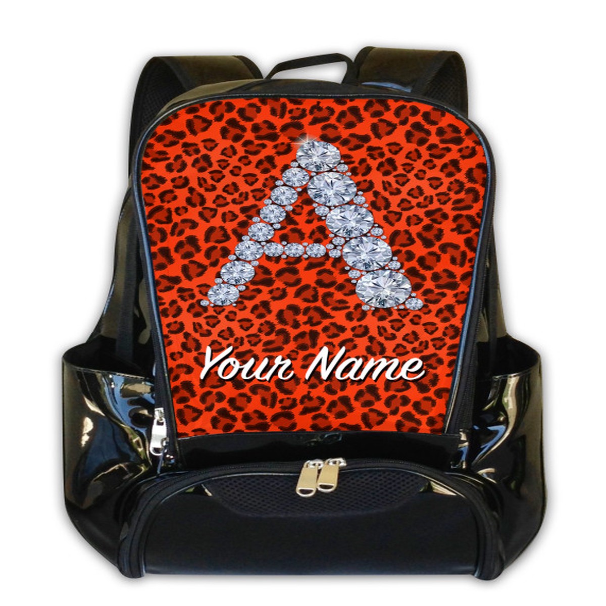 Orange Cheetah Personalized Backpack