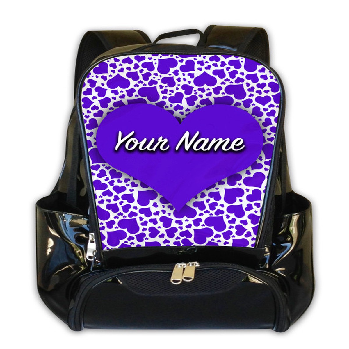 Purple Hearts Personalized Backpack