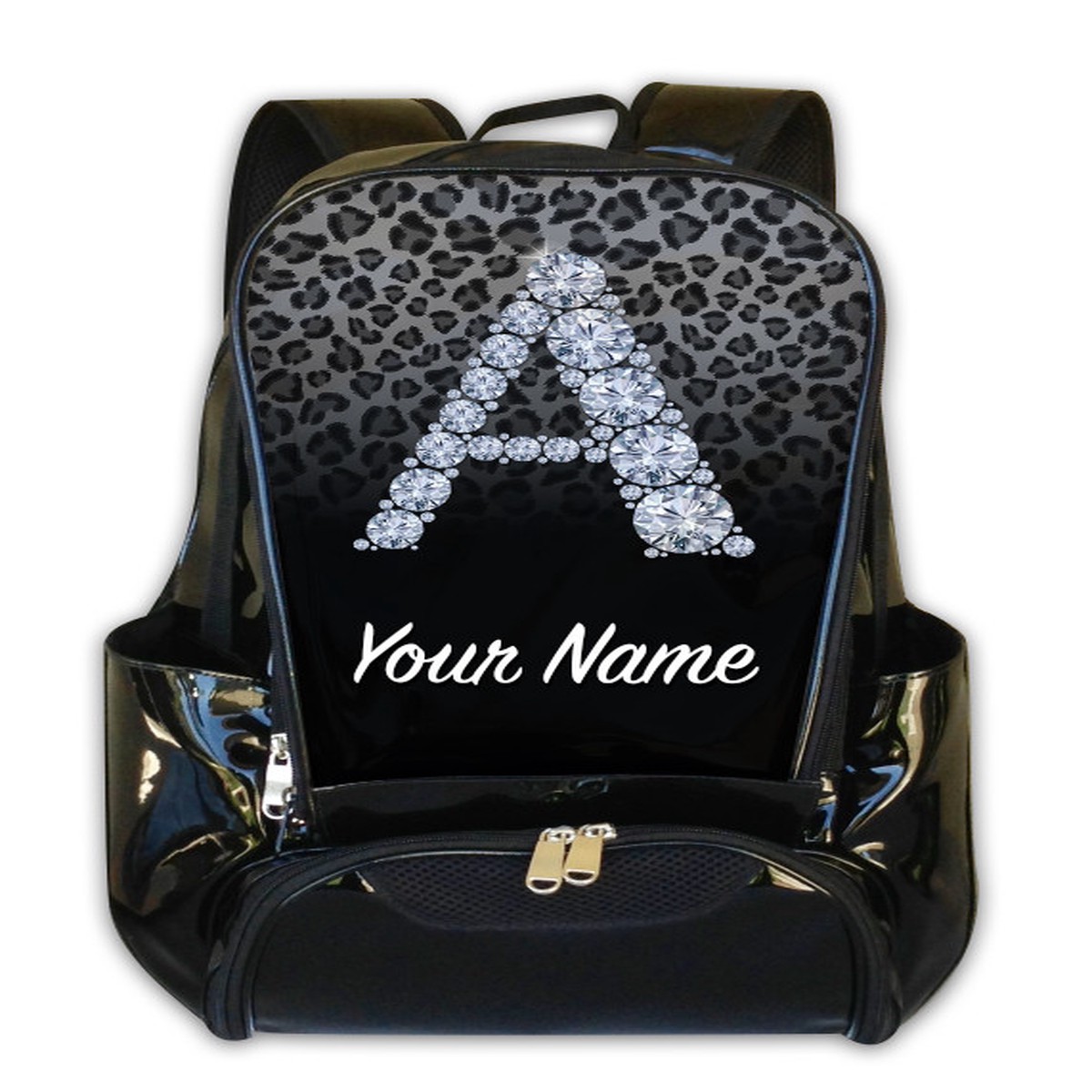 Grey/Black Cheetah Personalized Backpack