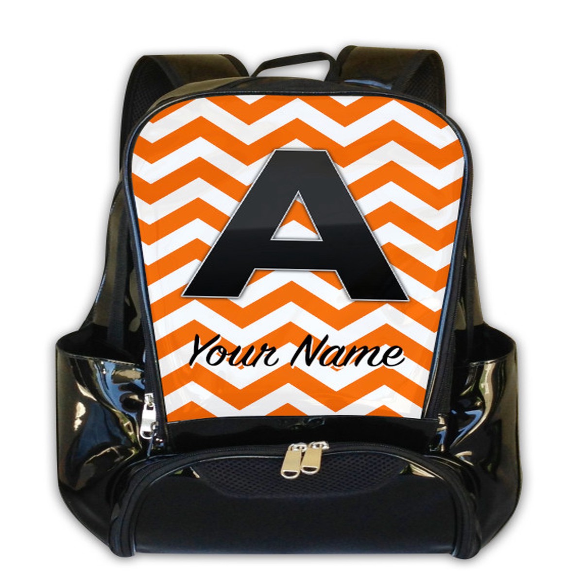 Orange Chevron - Personalized Backpack