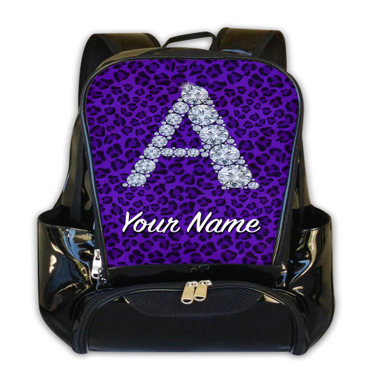 Purple Cheetah Personalized Backpack
