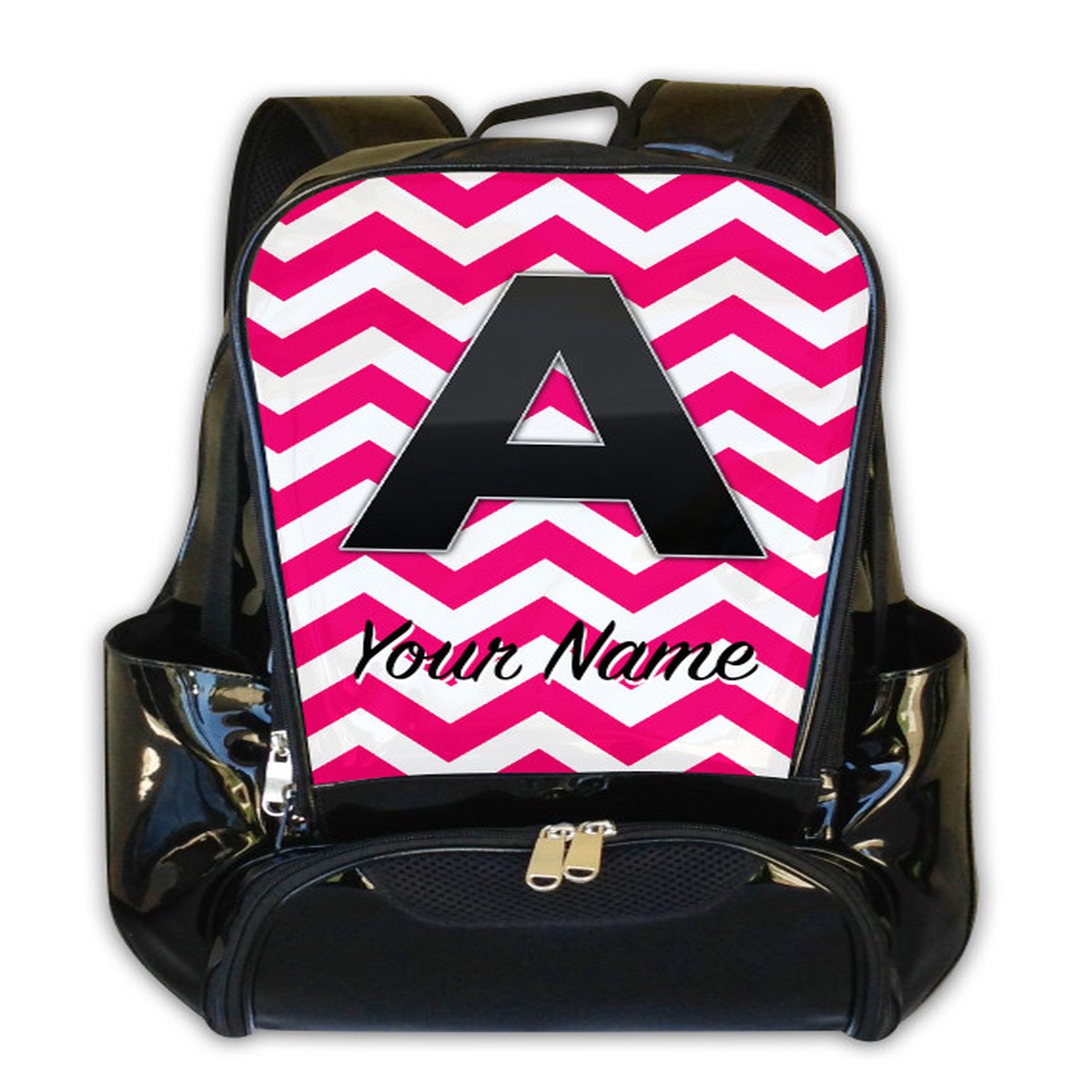 Fuschia Chevron - Personalized Backpack