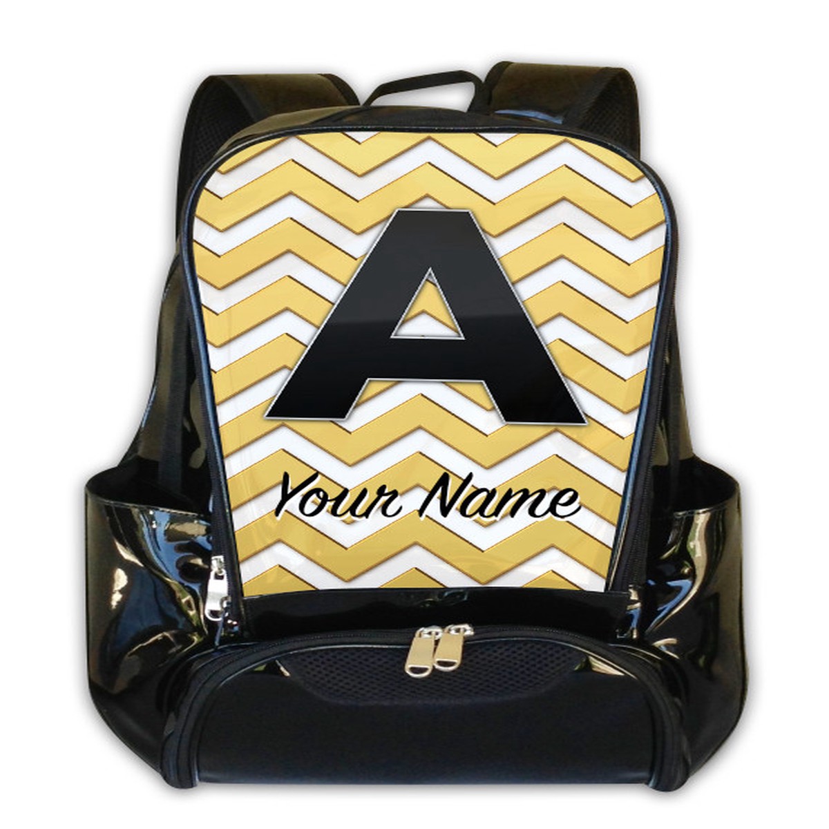 Gold Chevron - Personalized Backpack