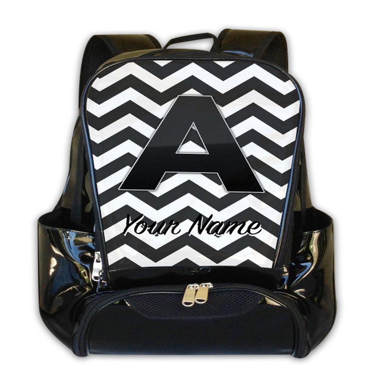 Grey Chevron - Personalized Backpack