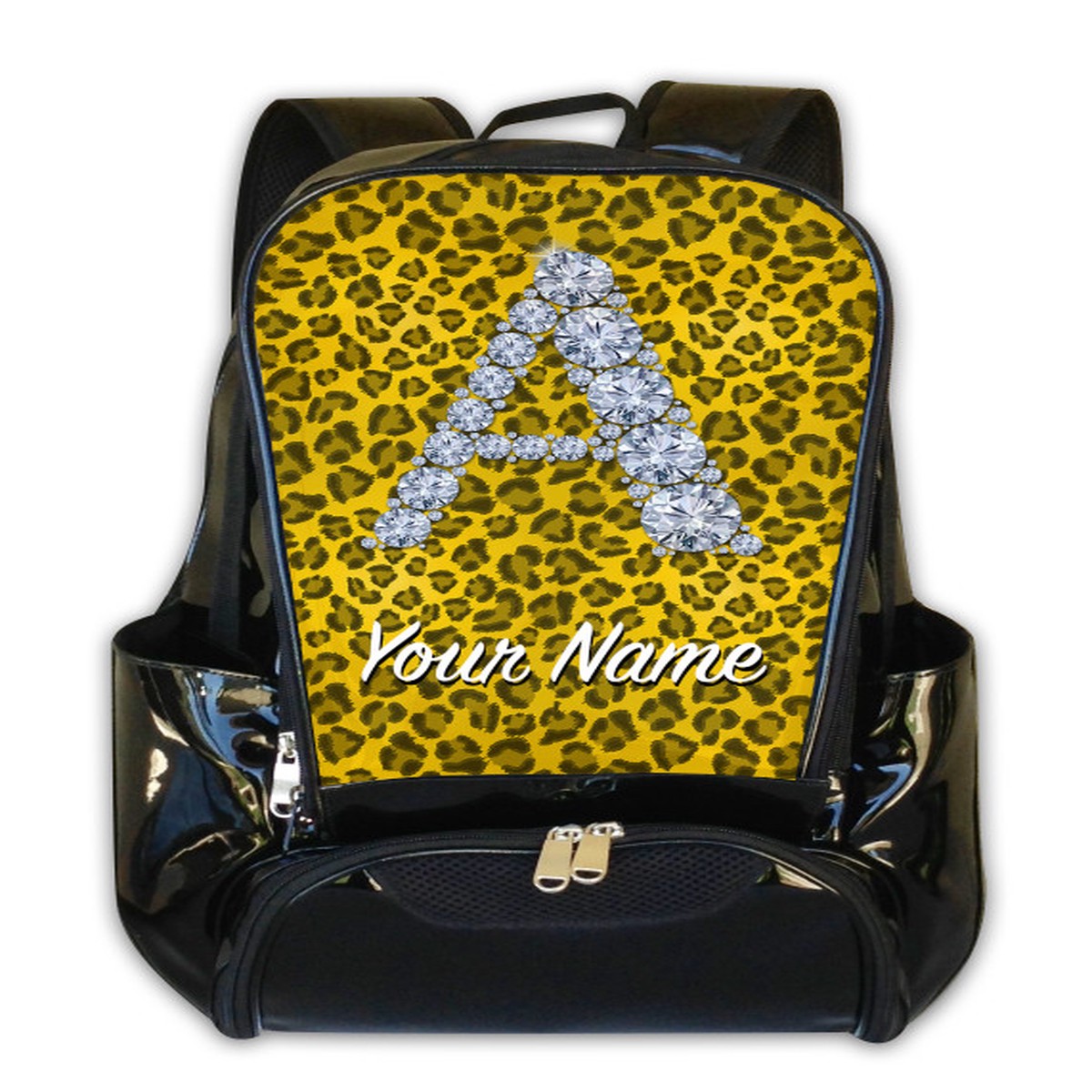 Yellow Cheetah Personalized Backpack