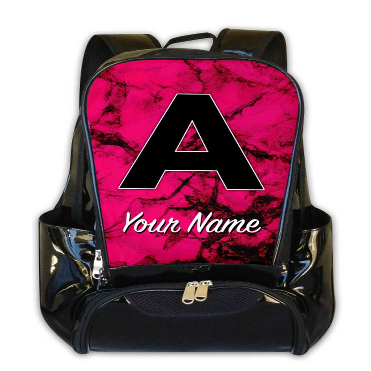 Fuchsia Marble - Personalized Backpack